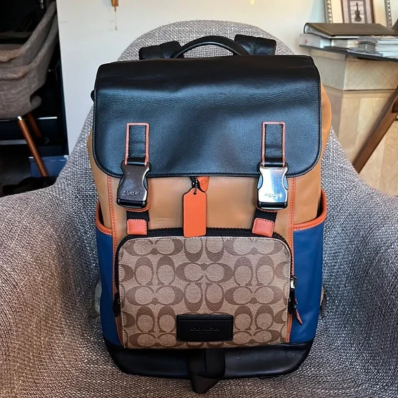 Coach | Bags | Coach Track Signature Colorblock Backpack  display picture 2